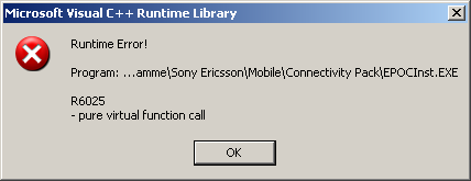pure virtual function call