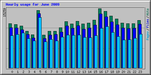 Hourly usage for June 2009